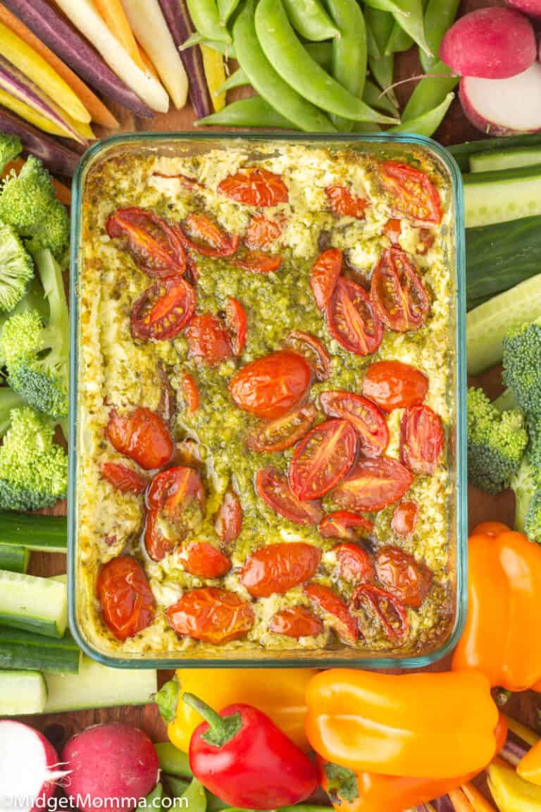 Easy Creamy Pesto Dip Recipe • MidgetMomma