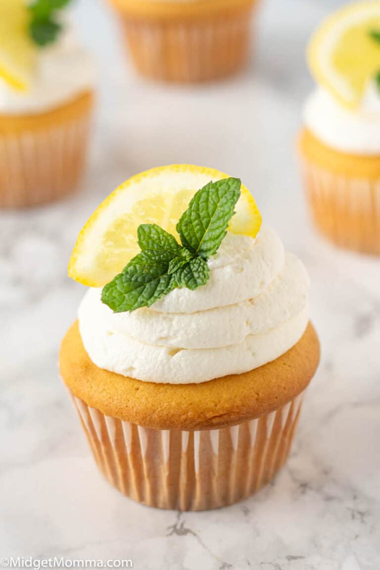 Fluffy & decadent Lemon Cupcakes Recipe • MidgetMomma