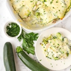 Zucchini Lasagna - Chicken and Broccoli Alfredo Lasagna