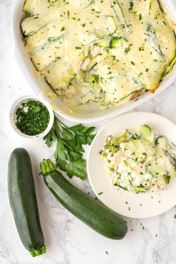 Zucchini Lasagna - Chicken and Broccoli Alfredo Lasagna