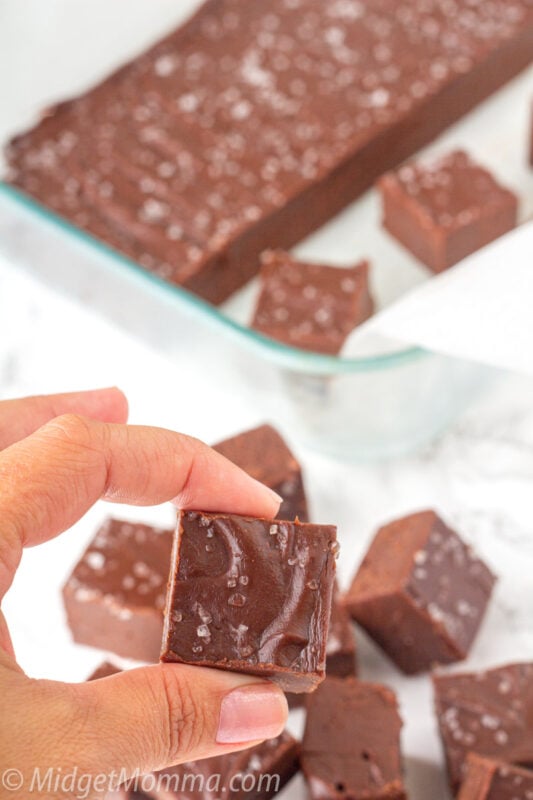 Chocolate Nutella Fudge with Sea Salt • MidgetMomma