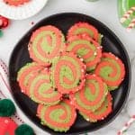 overhead photo of whoville cookies on a plate