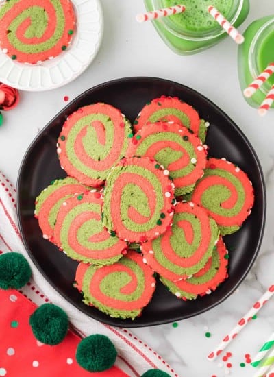 overhead photo of whoville cookies on a plate