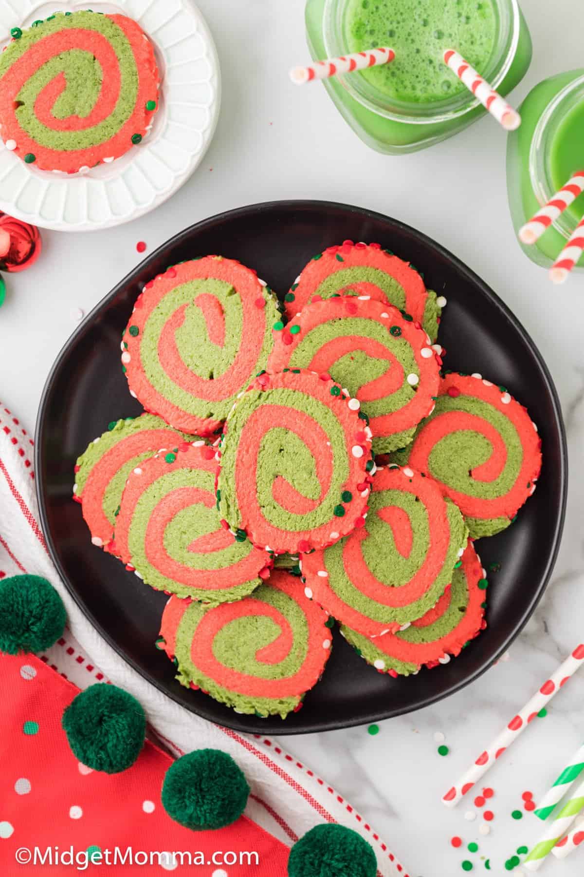 overhead photo of whoville cookies on a plate