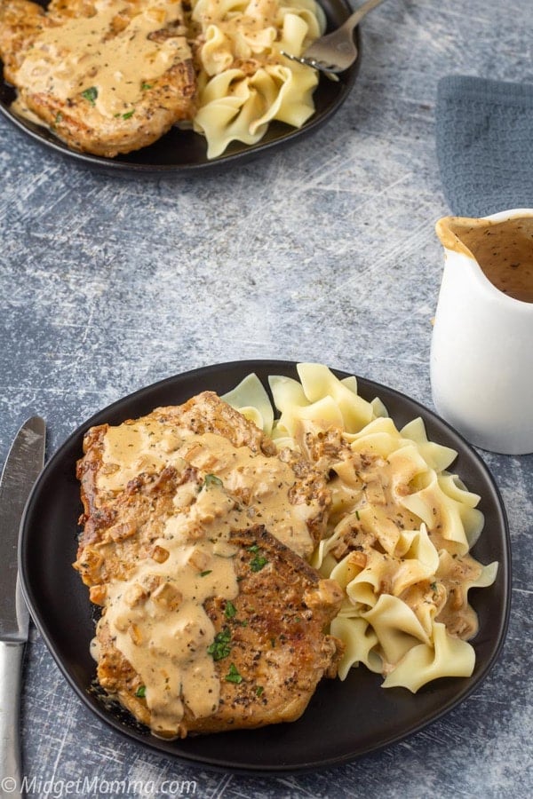 easy low carb pork chop with garlic and parmesan