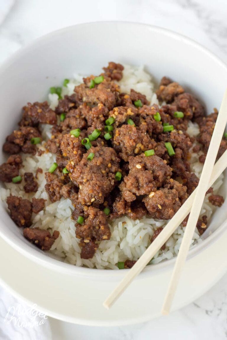 Korean Ground Beef and Rice Bowls (Done in 20 minutes!)