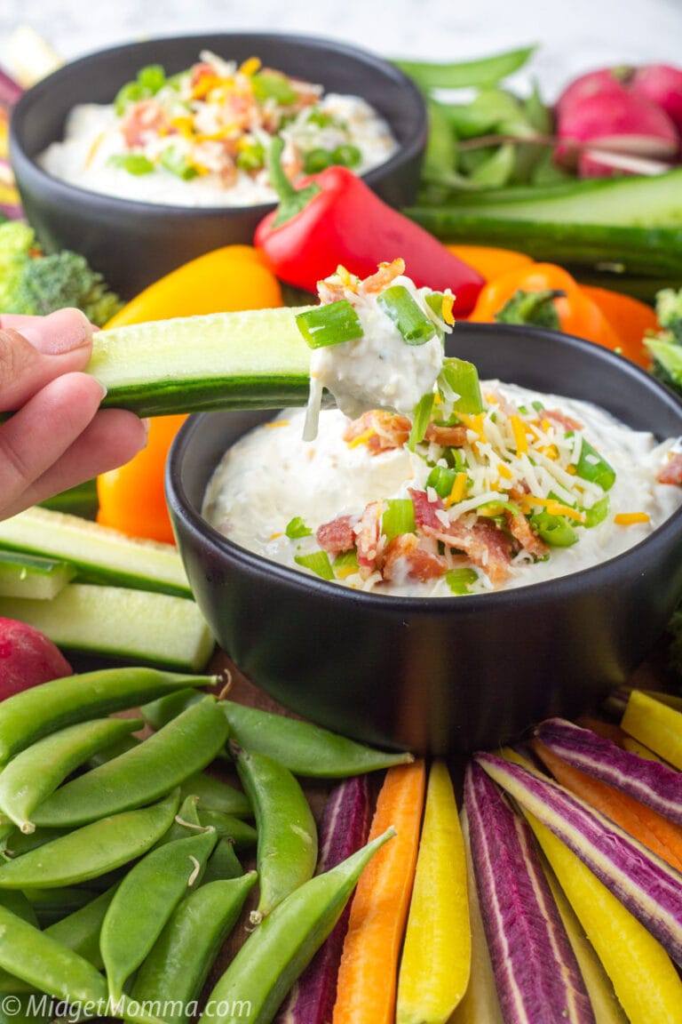 Cheddar Bacon Ranch Crack Dip Recipe • MidgetMomma