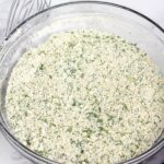Homemade Ranch dressing mix recipe finished in a clear bowl