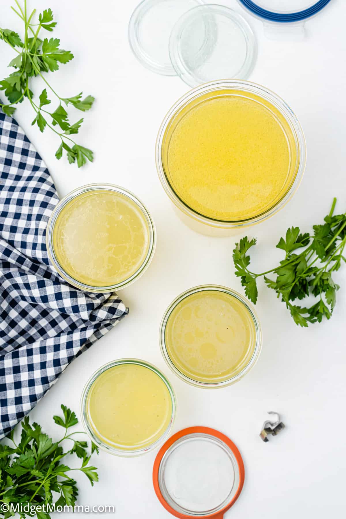 overhead photo Homemade Chicken Broth Recipe