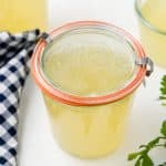 Homemade Chicken Broth Recipe in a jar