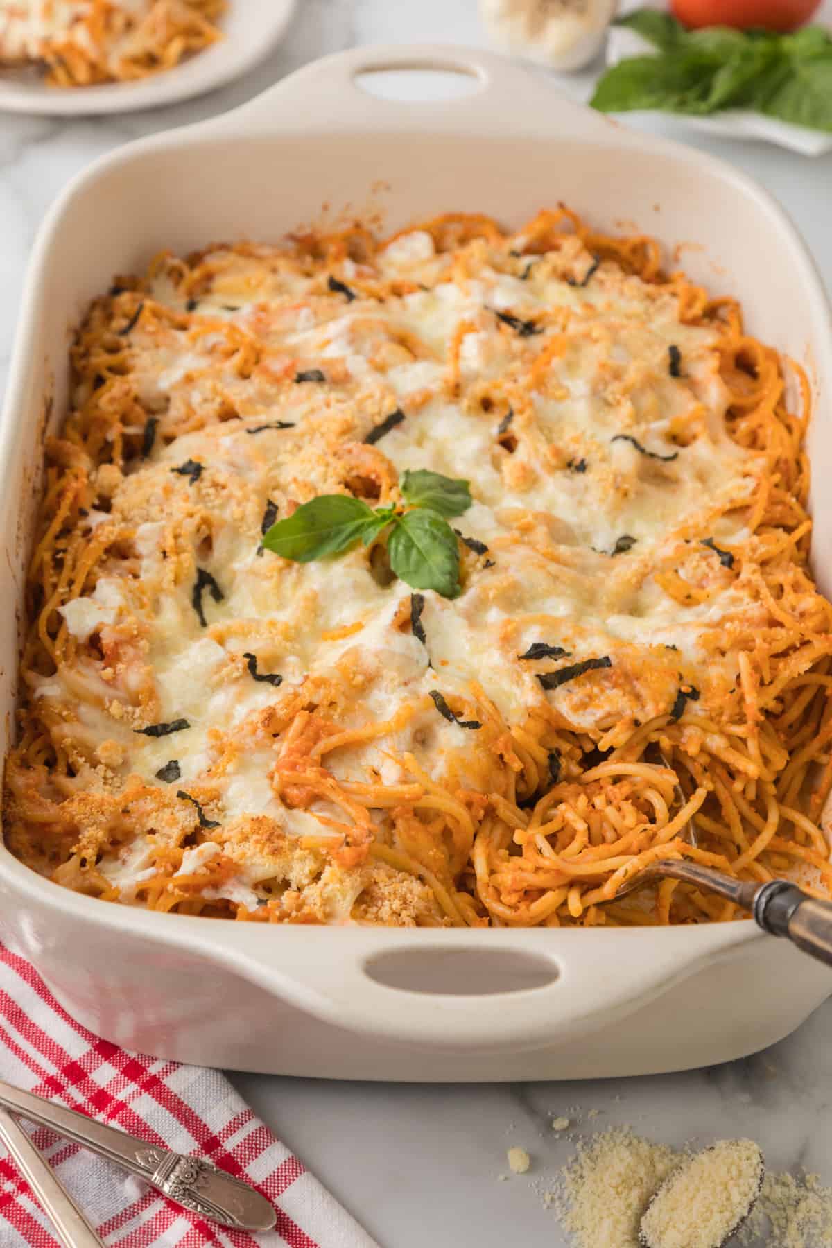 Cheesy Baked Spaghetti Recipe