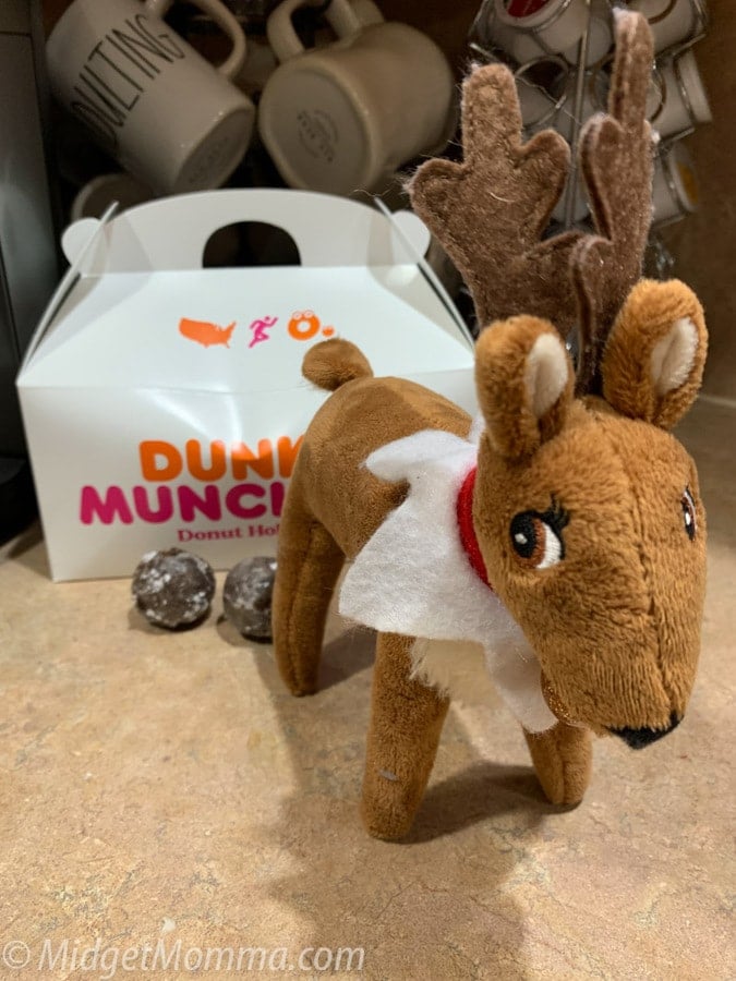 elf on the shelf reindeer poop with donuts