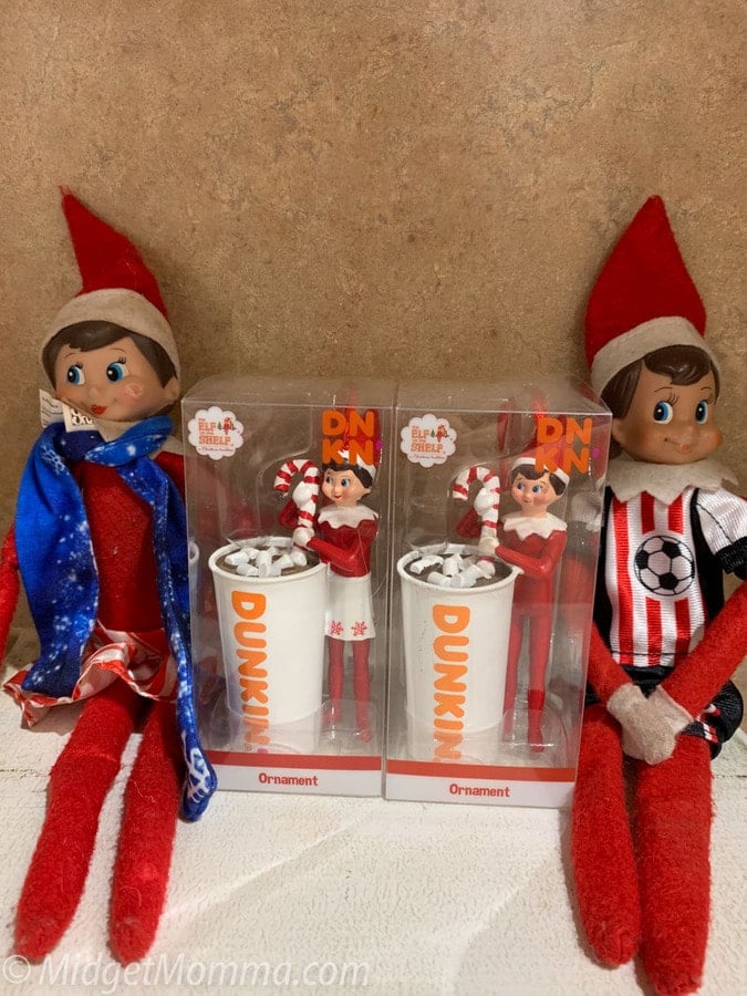 Easy Elf on the shelf idea for kids - dunkin donuts elf on the shelf ornament 