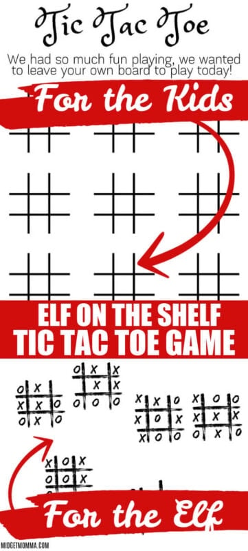 Elf on the Shelf Tic Tac Toe Game Printable