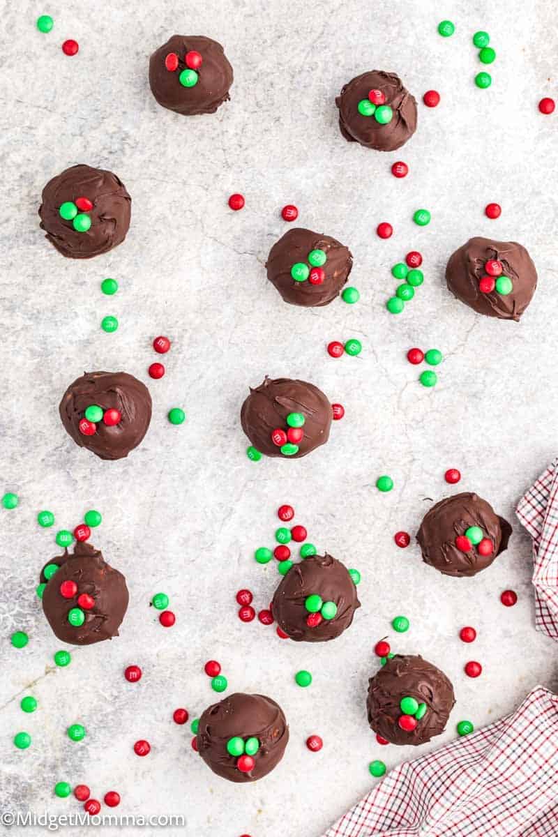 Holiday chocolate peanut butter balls