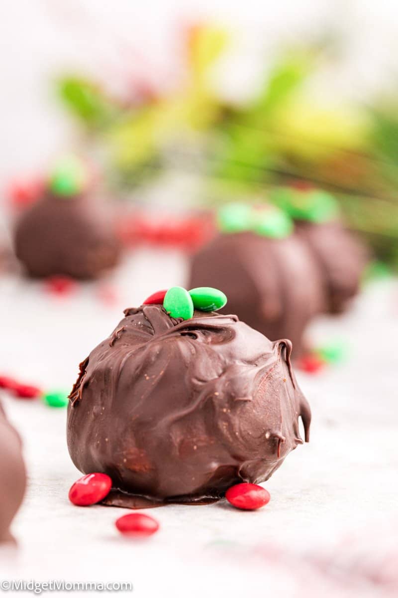 Holiday chocolate peanut butter balls