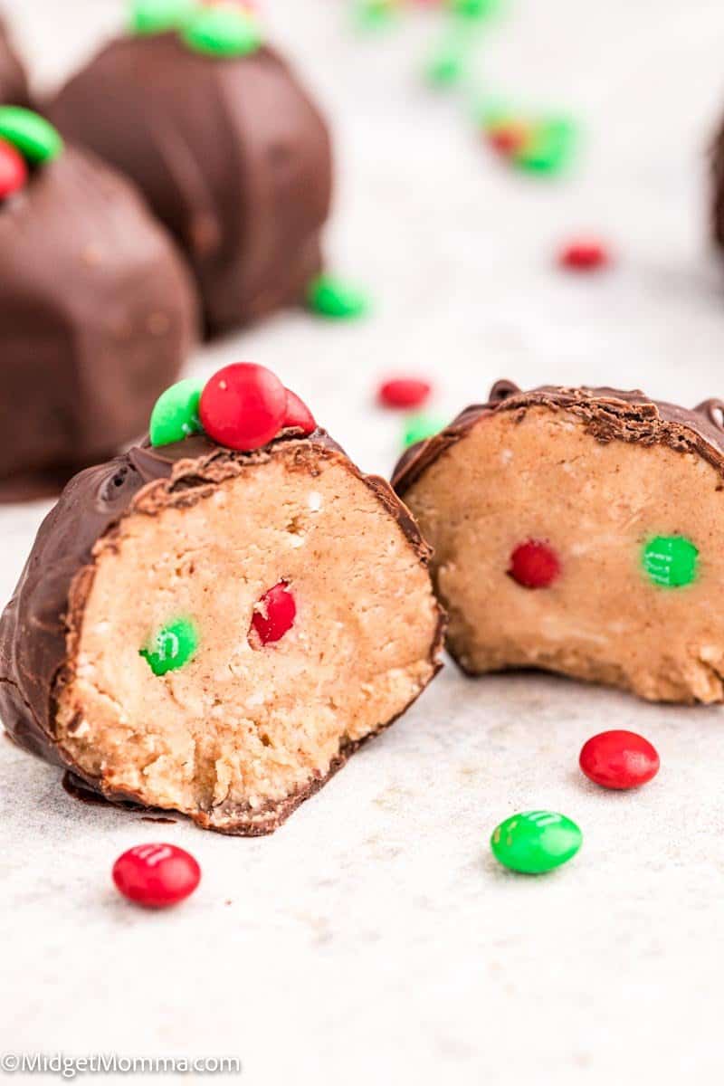 Holiday chocolate peanut butter balls