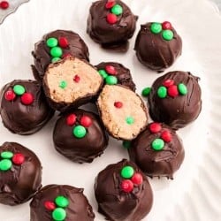 Holiday chocolate peanut butter balls