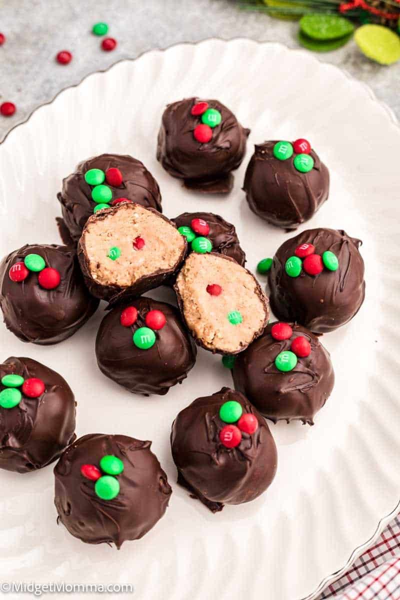 Holiday chocolate peanut butter balls