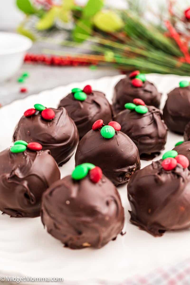 Holiday chocolate peanut butter balls