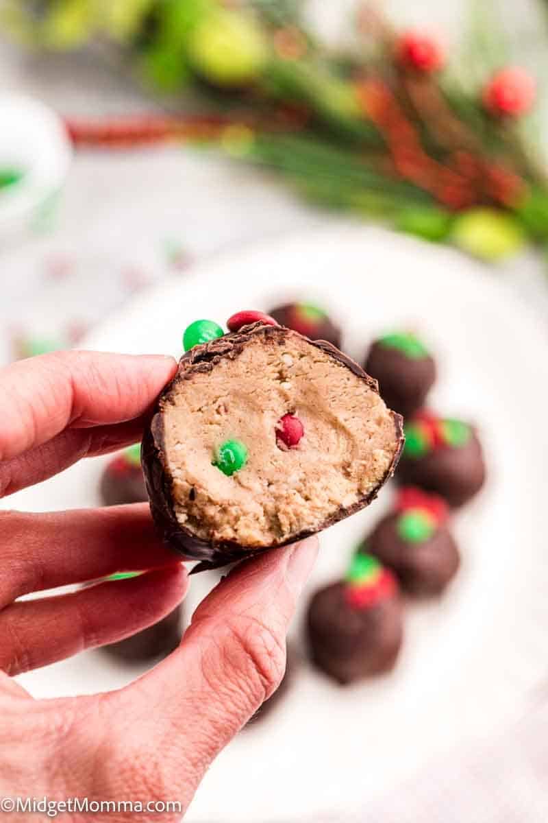 Holiday chocolate peanut butter balls