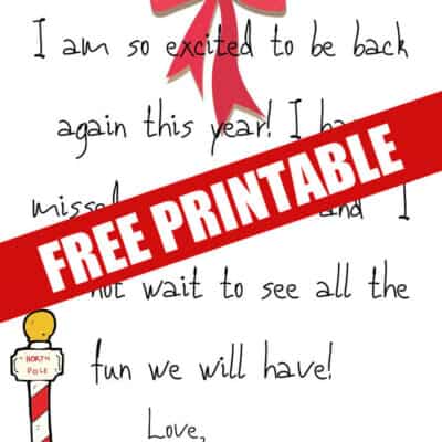 Im Back FREE Elf on the Shelf Letter Printable