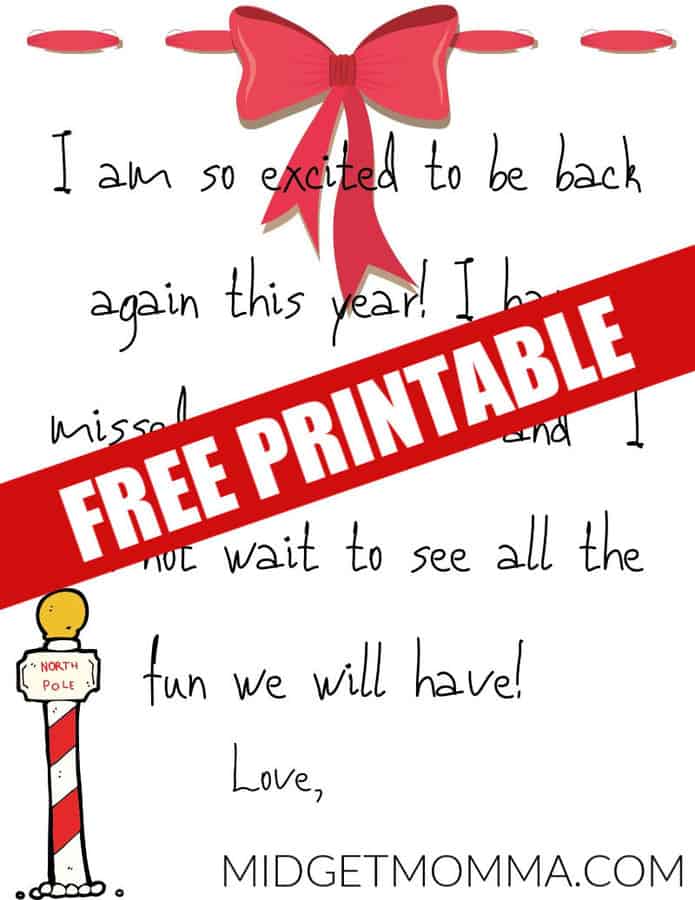 Im Back FREE Elf on the Shelf Letter Printable