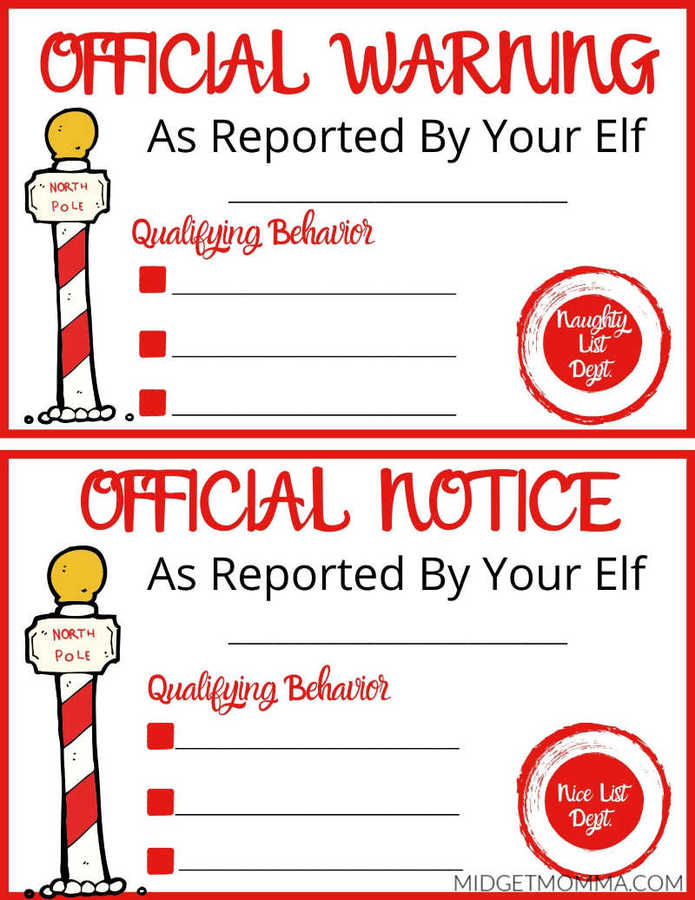 Free Printable Elf Warning Letter free-printable-elf-warning-letter