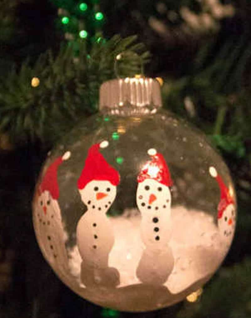 Snowman Handprint Ornament