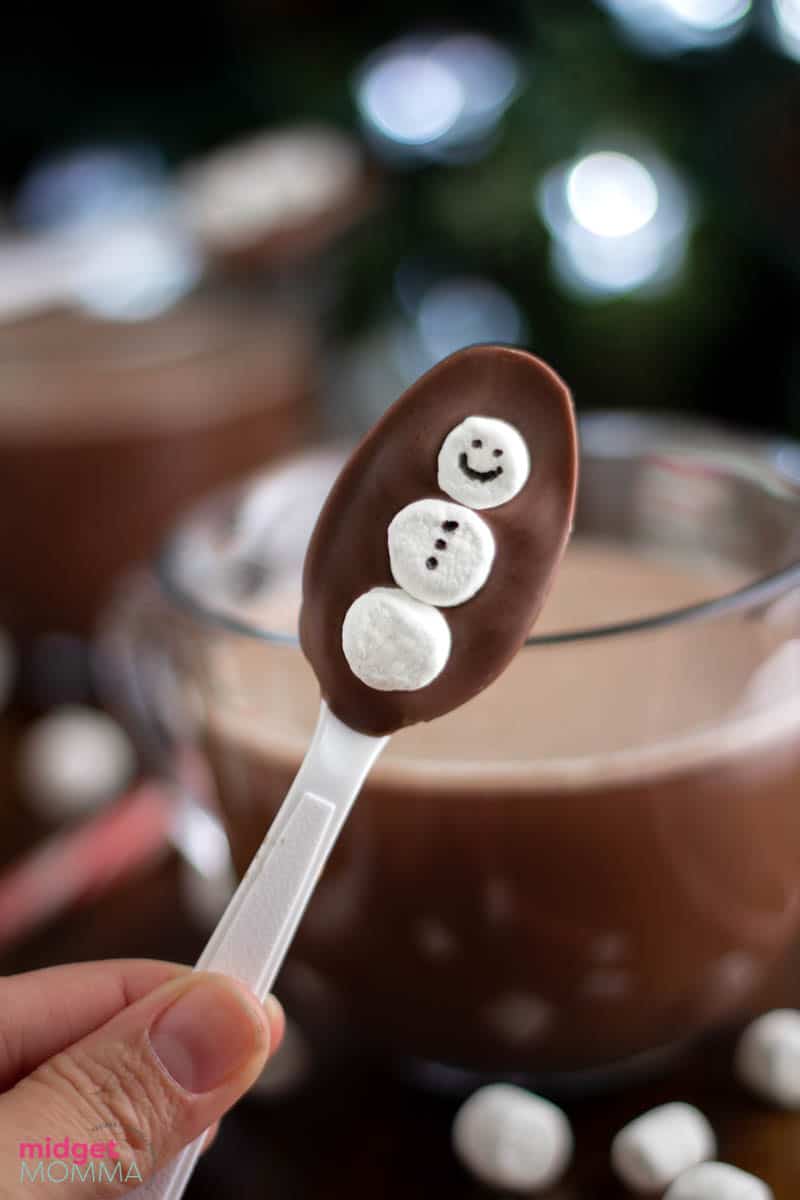 snowman hot chocolate spoons