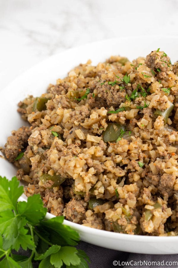 Keto Cauliflower Dirty Rice Recipe • MidgetMomma