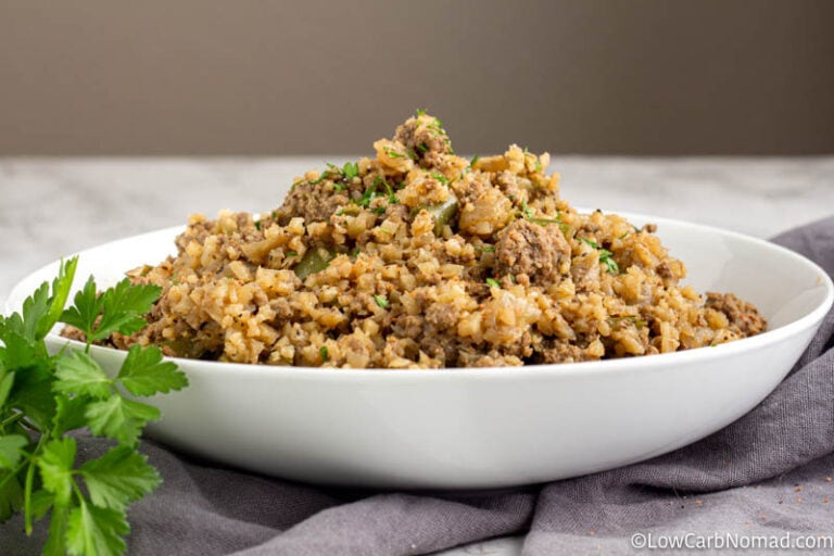 Keto Cauliflower Dirty Rice Recipe • MidgetMomma