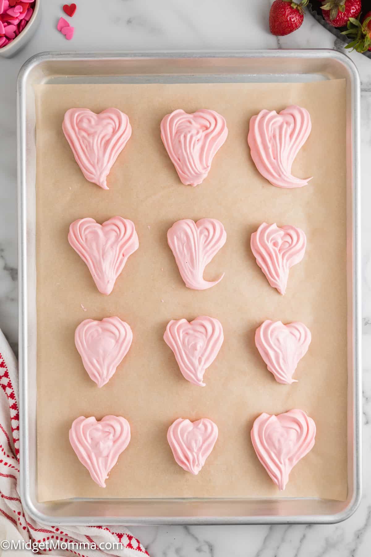 Strawberry Meringue Cookies