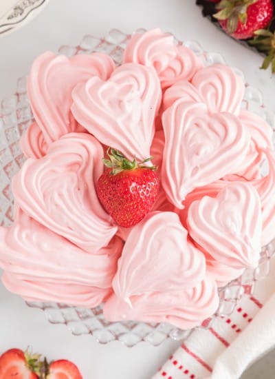 Strawberry Meringue Cookies