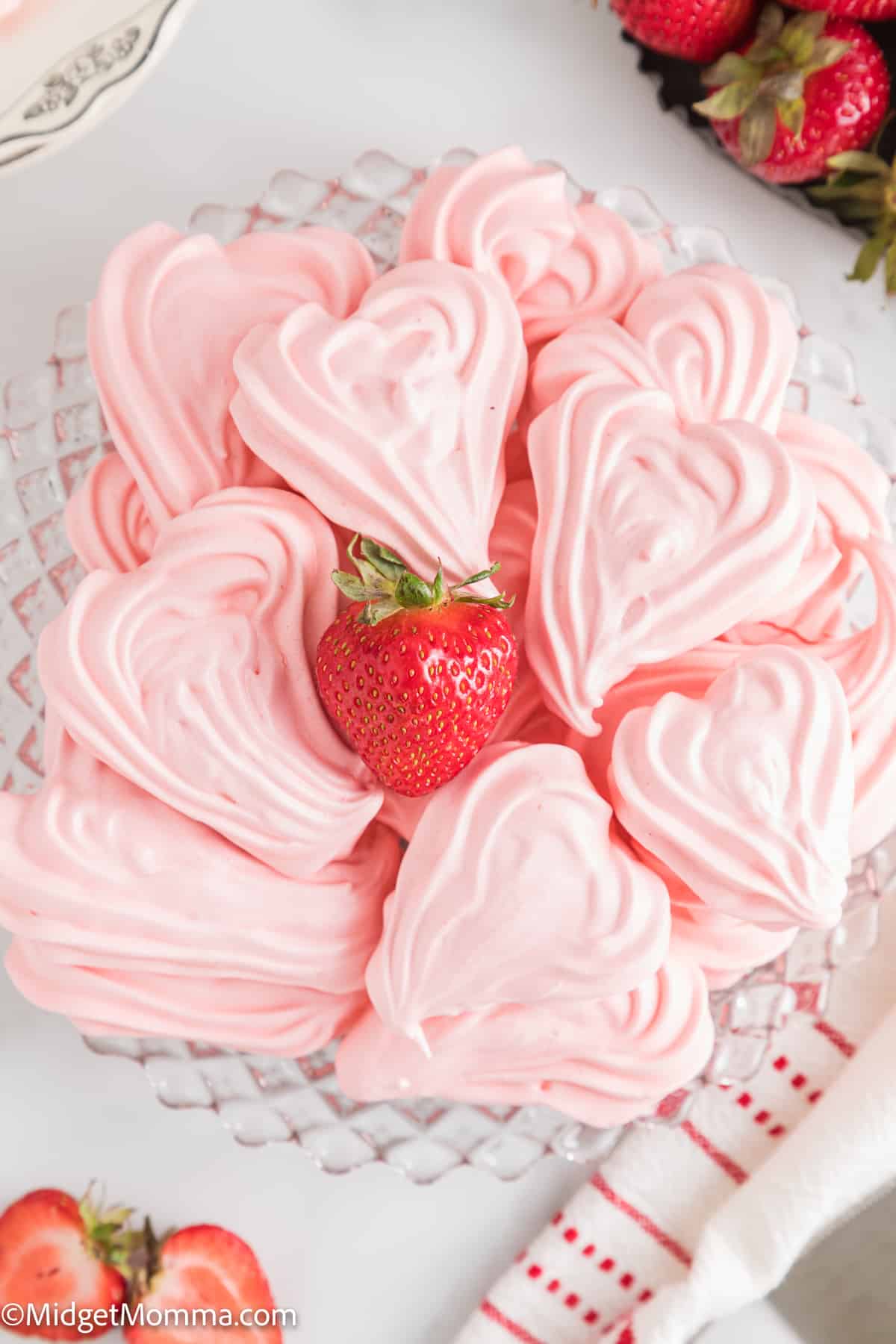 Strawberry Meringue Cookies