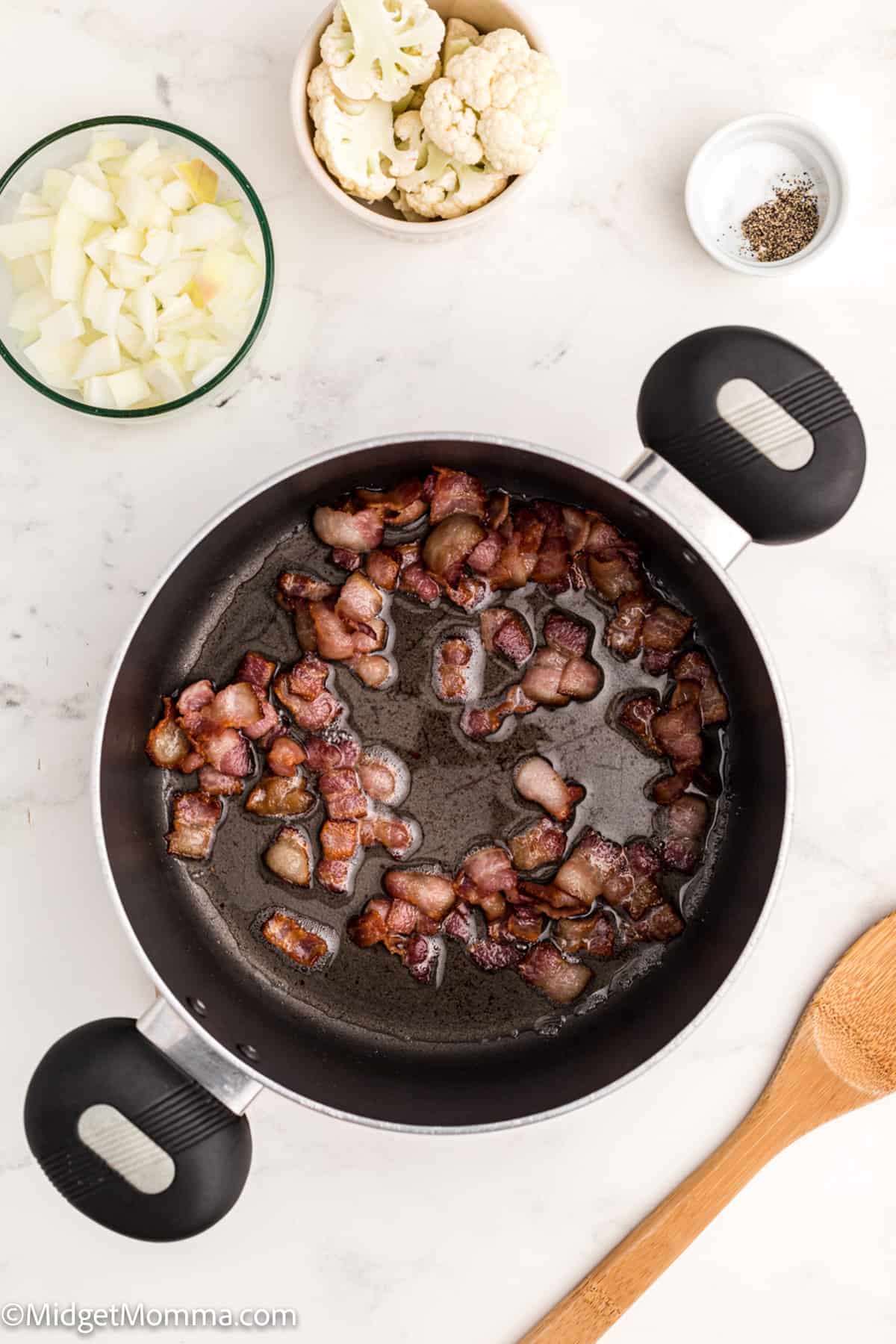 bacon cooking in a pan