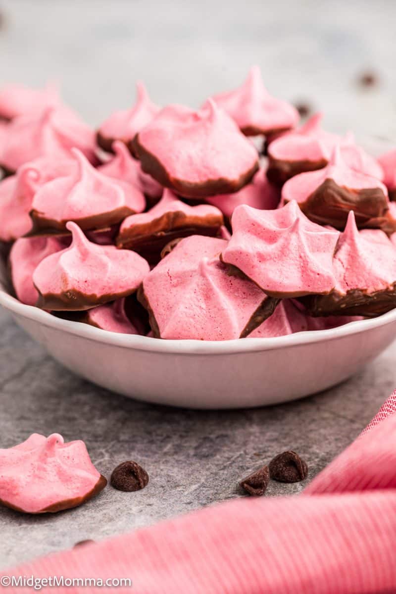 Chocolate Covered Strawberry Meringue Cookies