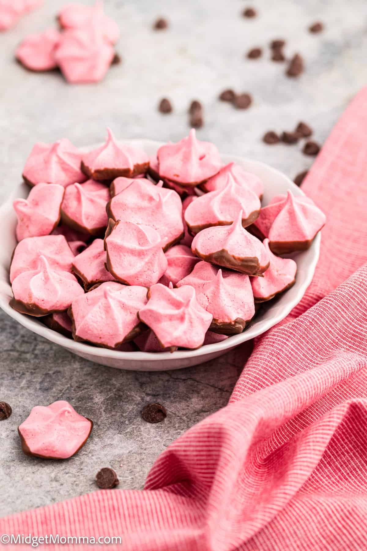 Chocolate Covered Strawberry Meringue Cookies