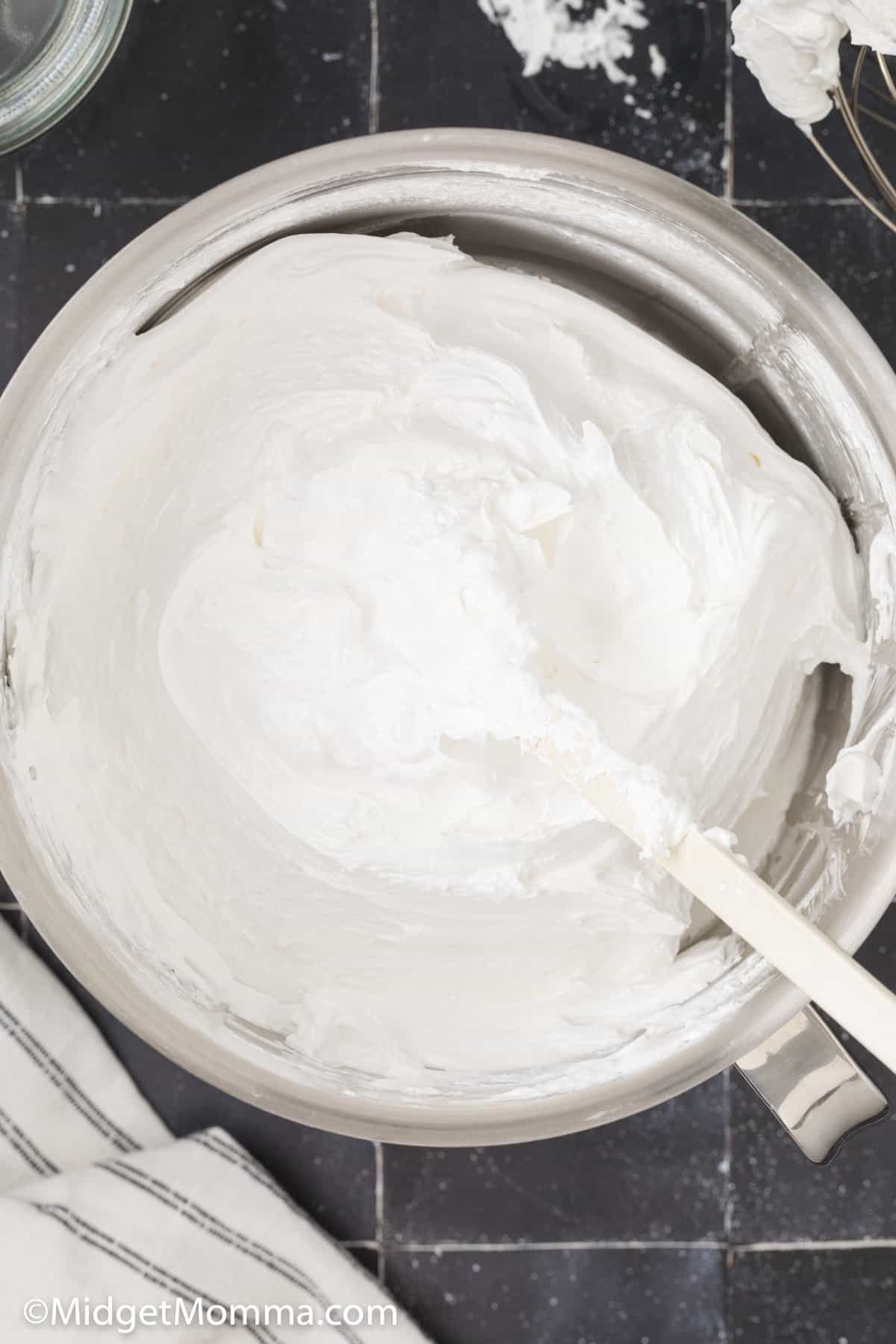Mixing bowl of finished marshmallow fluff