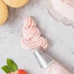 swirl of Strawberry buttercream frosting