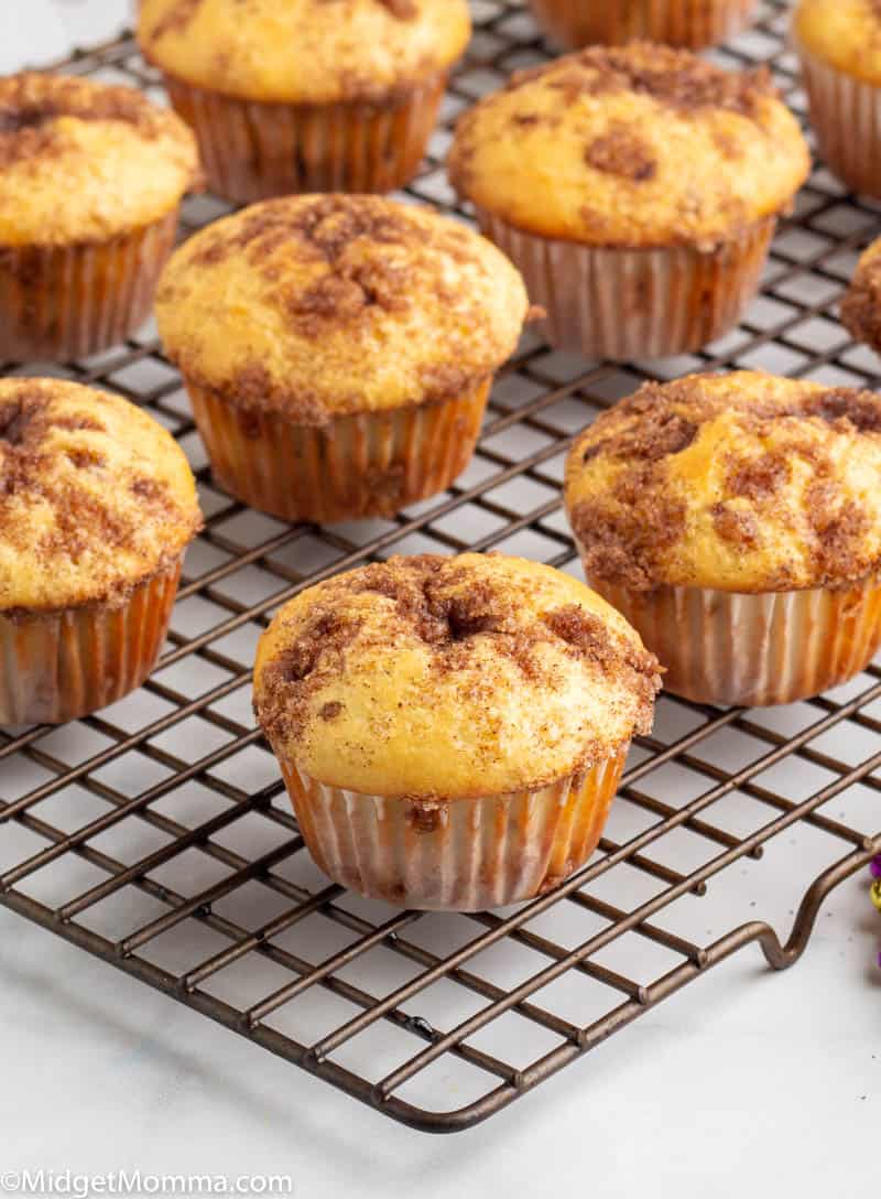 Cinnamon Muffins recipe cooling on a baking rack