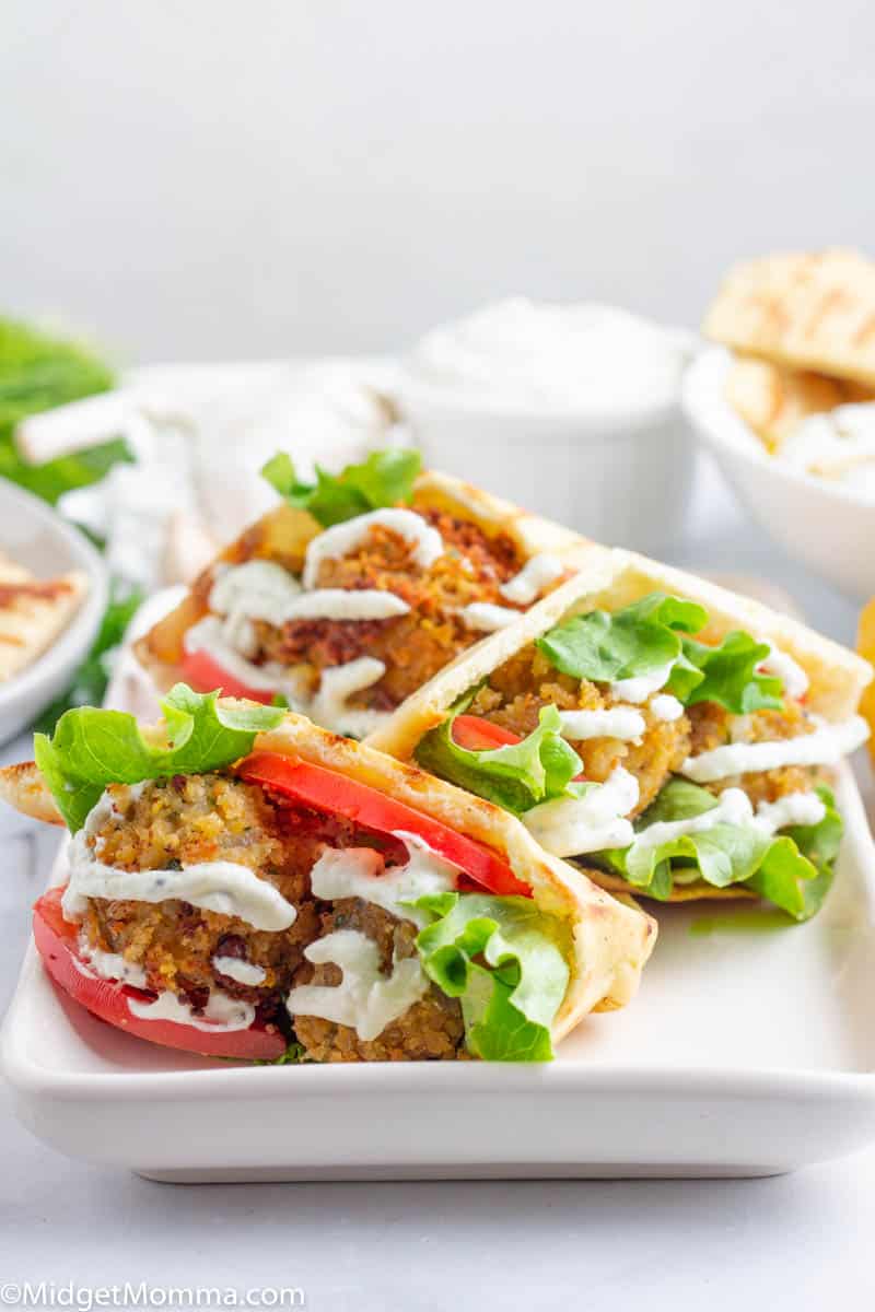 Falafel Wraps on a platter