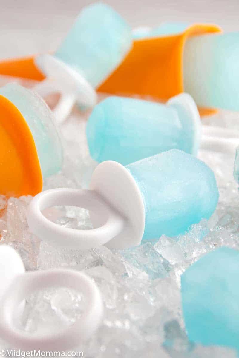 close up shot of homemade pedialyte freezer pops