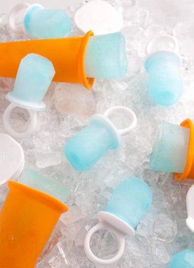 Close up shot of homemade pedialyte pops