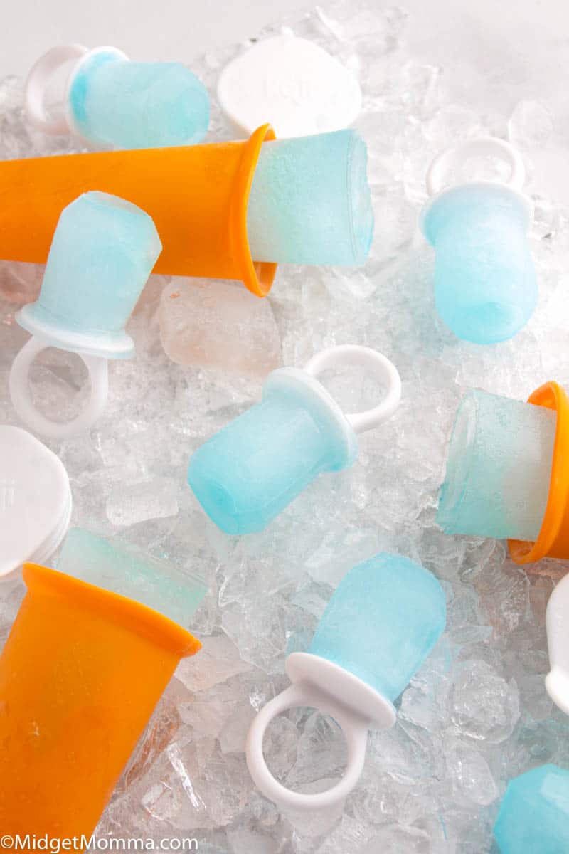 Close up shot of homemade pedialyte pops