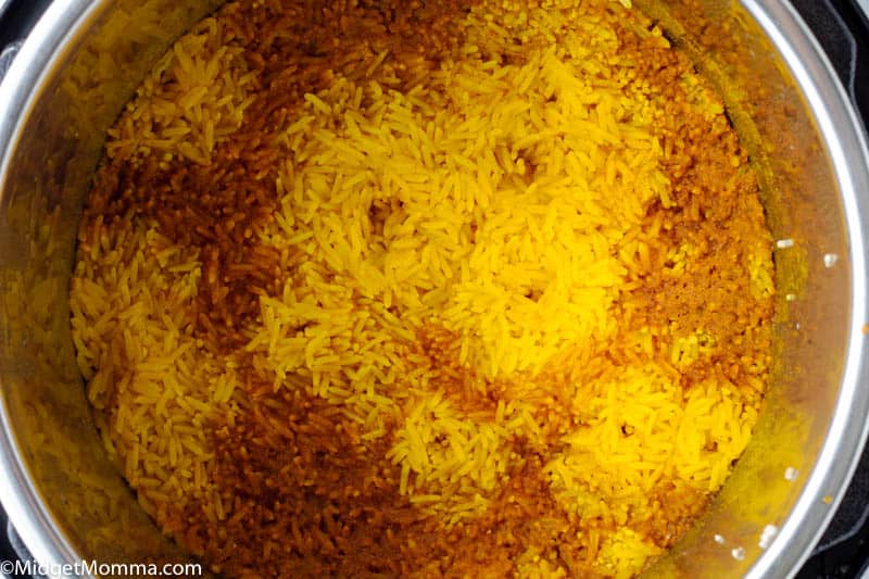 Turmeric Rice cooking in an instantpot