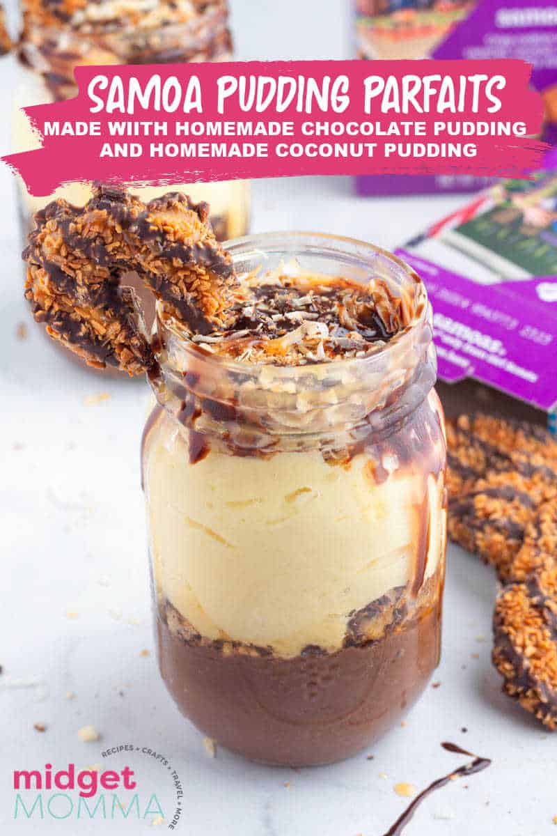 Samoa Pudding Parfaits - With Homemade Chocolate Pudding and Homemade Coconut Pudding RECIPE