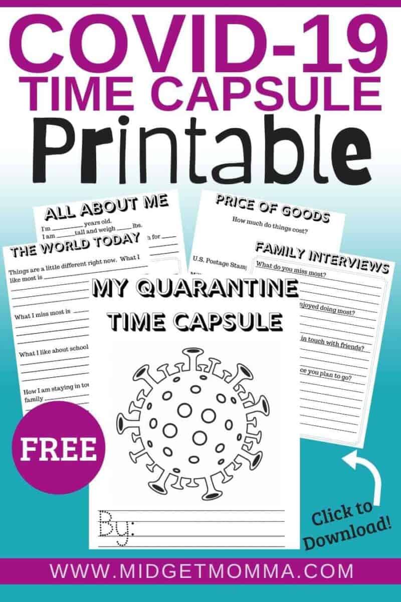 Covid-19 Time Capsule Worksheets Printables \u2022 MidgetMomma