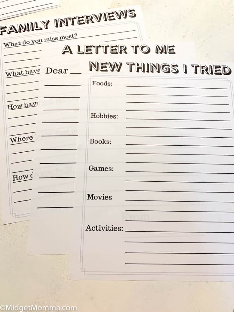 Covid-19 Time Capsule Worksheets Printables • MidgetMomma