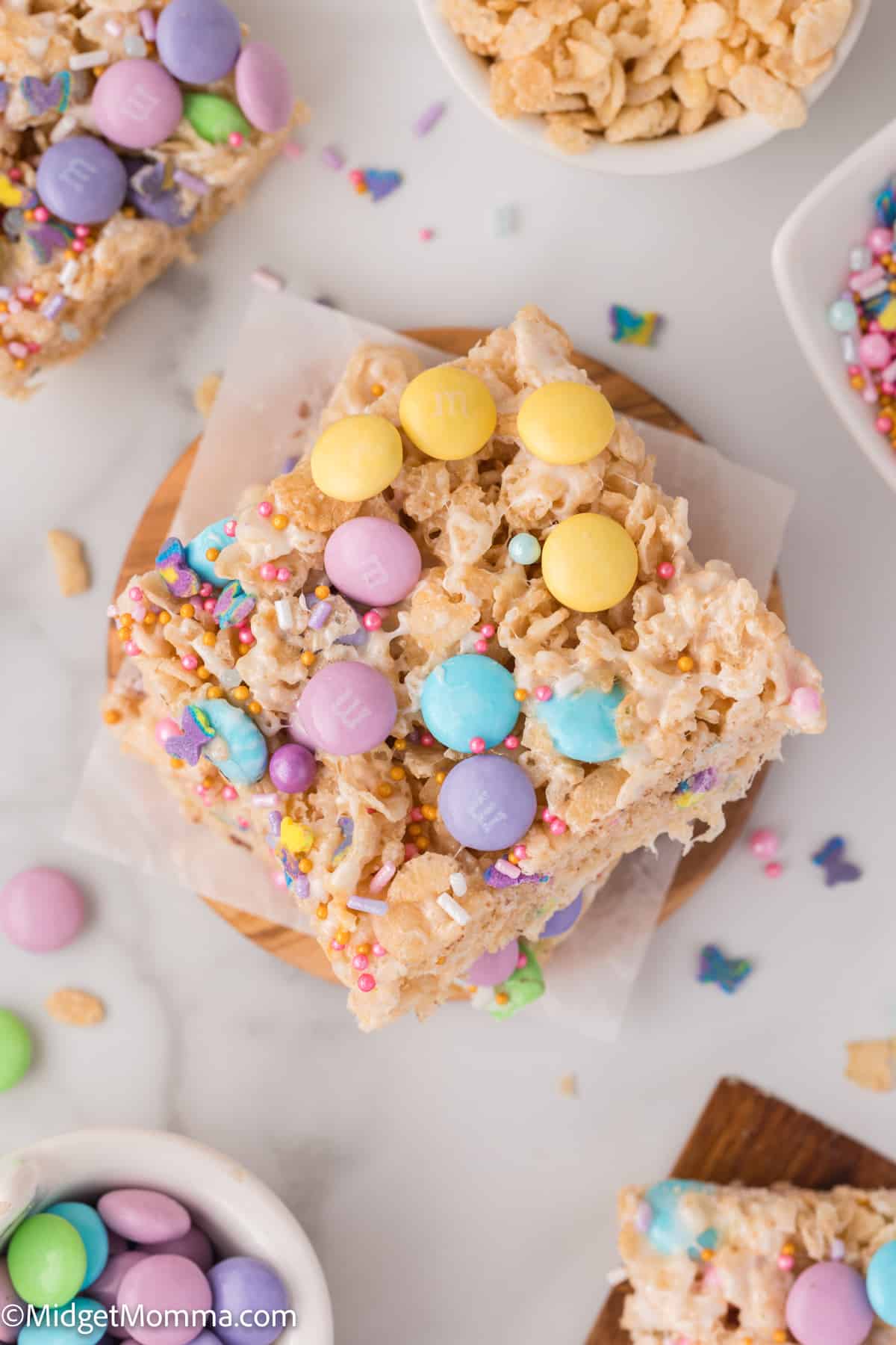 overhead photo of Easter Rice Krispie Treats recipe